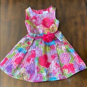 Place | Floral belted dress Size 4